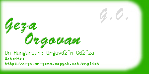 geza orgovan business card